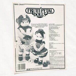 Crochet Frutti Petal Doll Pattern Leaflet Fibre Craft 1984 Peach Plum Blossom
